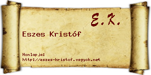 Eszes Kristóf névjegykártya