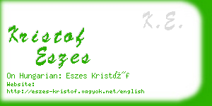 kristof eszes business card